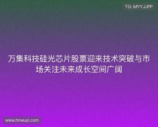 万集科技硅光芯片股票迎来技术突破与市场关注未来成长空间广阔